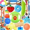Picture of Aipper Dog Puppy Toys 25 Pack,Puppy Chew Toys for Fun and Teeth Cleaning,Dog Squeak Plush Toys, Squeaky Toy Balls, Tug of War Toys, Puppy Teething Toys, Dog Rope Toys Pack for Puppy to Small Dogs