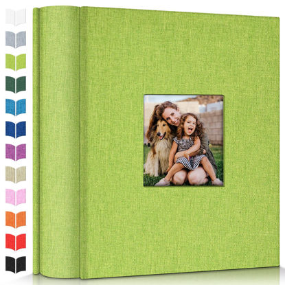Picture of Artfeel Photo Album 4x6 with 1000 Pockets,Slip-in Picture Albums,Linen Cover Memory Book with Front Window,White Page Vertical Photo Book for Wedding,Family,Anniversare,Baby,Vacation