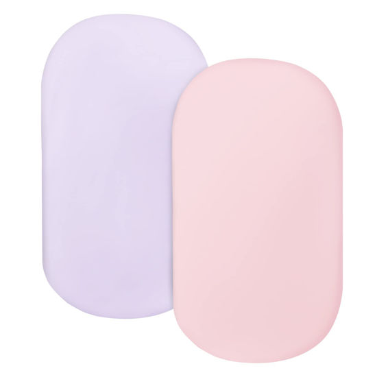 Picture of Bassinet Sheets for Baby Girl 2 Pack Bassinet Sheet Fitted Universal Microfiber Soft Cradle Sheets for Oval Rectangle and Hourglass Bassinet Mattress, Pink&Violet