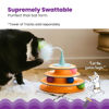 Picture of Catstages 2-in-1 Spring Toy Interactive Cat Toy and Topper for Cat Ball Track, Bat and Swat Spring Toy with Feathers and Bells, Blue