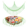 Picture of Boho Stuffed Animals Net or Hammock Large,55 inch Toy Hammock Macrame Stuff Animal Storage Corner Hanging Net Holder,Mesh Hammock Plush Toy Organizer with Hooks for Bedroom,Nursery (Deep Green)
