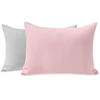 Picture of TILLYOU Toddler Pillowcase 2 Pack with Zipper,Silky Soft Microfiber 13" x 18" Kids Travel Pillow Cases, Gray & Pink