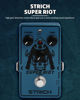 Picture of STRICH SUPER RIOT High Gain Distortion Pedal for Electric Guitar, Compact and Mini Design, True Bypass, 3 Control Knobs, Volume, Tone, Gain, Three Modes, Soft, Tense, Normal, 9V DC, Dark Blue