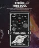 Picture of STRICH TUBE SOUL Tube Overdrive Distortion Pedal for Electric Guitar, Compact Mini Single Unit, True Bypass, 3 Control Knobs, Volume, Tone, Gain, Dual Modes, Boost, Normal, 9V DC, Black and White