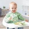Picture of Bumkins Sleeved Bib for Girl or Boy, Baby and Toddler for 6-24 Mos, Essential Must Have for Eating, Feeding, Baby Led Weaning Supplies, Long Sleeve Mess Saving Food Catcher, Soft Fabric, Llama Green