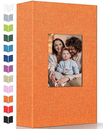 Picture of Artfeel Photo Album 4x6 with 300 Pockets,Slip-in Picture Albums,Linen Cover Memory Book with Front Window,White Page Vertical Photo Book for Wedding,Family,Anniversare,Baby,Vacation
