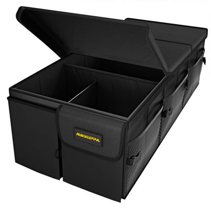Picture of MIKKUPPA Car Trunk Organizer - 95L Collapsible Trunk Organizer with Lid, Sturdy Trunk Storage Organizers for SUV Auto Truck Van with Adjustable Straps and Non Slip Bottom (Black, Large)