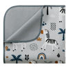 Picture of Blissful Diary Baby Splat Mat for Under High Chair, 50.4 x 50.4 Inch Wipeable Splash Mat, Waterproof and Washable, Anti-Slip Floor Protector, Gray Zebra