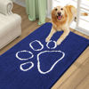 Picture of Smiry Dog Door Mat for Muddy Paws, Absorbent Dirt Trapper Non-Slip Washable Mat, Quick Dry Chenille, Mud Mat for Dogs, Entry Indoor Door Mat for Inside Floor (70x24 Inches, Navy Blue)