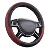 Picture of CAR PASS Rhombus Leather Universal Steering Wheel Cover, Fit for Suvs,Trucks,Cars,Sedans,Vans (Black&Burgundy)