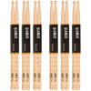 Picture of ARLX Drum sticks 5A 6 Pair Maple Wood Drumsticks Non-slip Wave Design for Drums (6 Pair Wave 5A Drum Sticks)