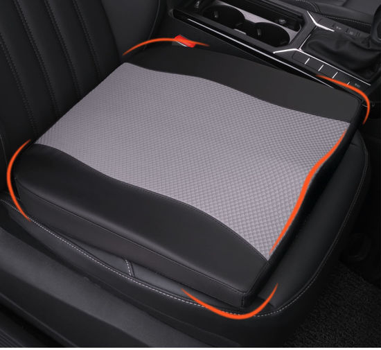 Picture of Lofty Aim Comfort Memory Foam Car Cushions for Driving - Sciatica & Lower Back Pain Relief, Cushion for Car Seat Driver, Office Chair, Wheelchair (Black&Gray)