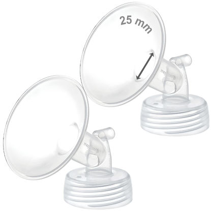 Picture of Maymom Pump Parts Compatible with spectra S1/S2 Pumps; Incl Wide Mouth 25mm Flanges; Not Original Spectra Flang, Spectra Shield (Two Flanges)