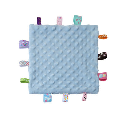 Picture of CREVENT Tag Security Blankets for Babies, Soft Small Loveys for Boys, Baby Comforter Sensory Blanket, Great Gifts for Birthday Baby Shower (10"X10" Blue Tag)