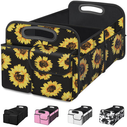 Picture of Femuar Car Trunk Organizer, Car Storage Organizer with Large Capacity Waterproof Collapsible Trunk Organizer for Car Suv/Jeep/Sedan (Sunflower, Standard)