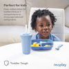Picture of Re-Play Made in USA 7" Deep Walled Divided Plates for Kids, Set of 3 - Reusable 3 Compartment Plates, Dishwasher and Microwave Safe - 7.37" x 7.37" x 1.25", Blossom