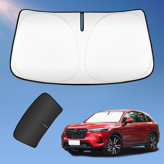 Picture of Sun Shade Sunshade for Honda HR-V 2021-2024 HRV Windshield Cover, 2-Layers Sun Shield 240T Silver Coating Sun Visor Foldable Window Shade Blocks UV Rays Car Accessories