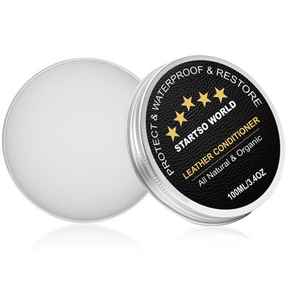 Picture of STARTSO WORLD Leather Protection Cream | Leather Conditioner & Protector for Car Seats, Leather Furniture, Shoes, & More, 100ml