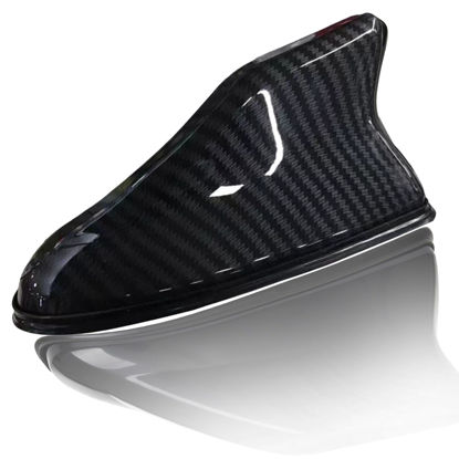 Picture of 1 Pcs Car Shark Fin Antenna Cover, Vehicle Shark Fin Shape Cover with Adhesive Tape, Automotive Top Decoration, Suitable for Most Cars, Trucks, Suvs (Carbon Fiber Black)