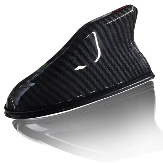 Picture of 1 Pcs Car Shark Fin Antenna Cover, Vehicle Shark Fin Shape Cover with Adhesive Tape, Automotive Top Decoration, Suitable for Most Cars, Trucks, Suvs (Carbon Fiber Black)