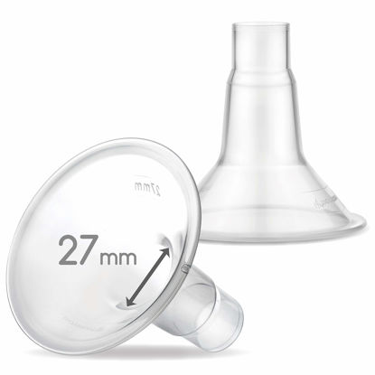 Picture of Maymom MyFit 27mm Shields, Large; Compatible with Medela Breast Pump- Freestyle, Harmony, Maxi, PersonalFit, Freestyle Flex Connector; Connect to Maymom Widemouth/Narrow Connector, 2pcs