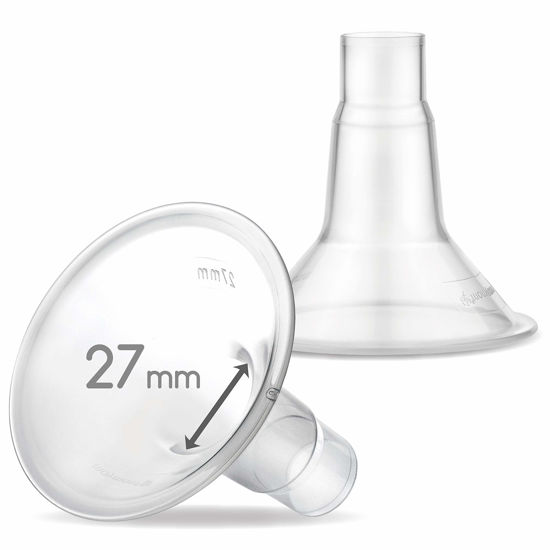 Picture of Maymom MyFit 27mm Shields, Large; Compatible with Medela Breast Pump- Freestyle, Harmony, Maxi, PersonalFit, Freestyle Flex Connector; Connect to Maymom Widemouth/Narrow Connector, 2pcs