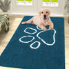 Picture of Smiry Dog Door Mat for Muddy Paws, Absorbent Dirt Trapper Non-Slip Washable Mat, Quick Dry Chenille, Mud Mat for Dogs, Entry Indoor Door Mat for Inside Floor (40x32 Inches, Atlantic Blue)