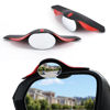 Picture of LivTee Blind Spot Mirror with Side Mirror Rain Guard, HD Glass Frameless Convex, Carbon Fiber 2-in-1 Side Mirror Covers Kit with Wide Angle Adjustable Stick for Cars SUV and Trucks, Pack of 2