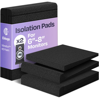 Picture of Ekkogo Pair of Studio Monitor Isolation Pads Premium Acoustic Foam to Elevate Audio Ideal Speaker Foam for 6.5-8 Inch Speakers Enhanced with Vibredux HD Foam for Superior Isolation