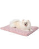 Picture of Washable Dog Bed Mat Reversible Dog Crate Pad Soft Fluffy Pet Kennel Beds Dog Sleeping Mattress for Large Jumbo Medium Small Dogs, 29 x 18 Inch, Pink
