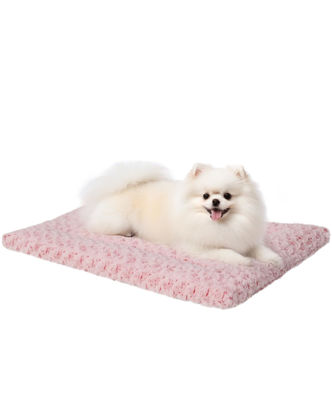 Picture of Washable Dog Bed Mat Reversible Dog Crate Pad Soft Fluffy Pet Kennel Beds Dog Sleeping Mattress for Large Jumbo Medium Small Dogs, 29 x 18 Inch, Pink