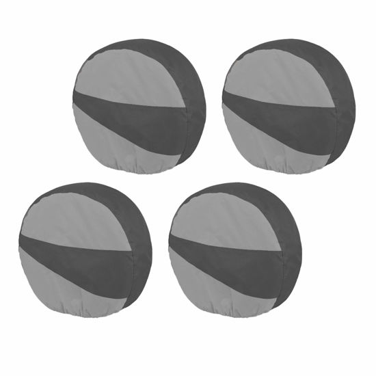 Picture of Explore Land Tire Covers 4 Pack - Tough Tire Wheel Protector for Truck, SUV, Trailer, Camper, RV - Universal Fits Tire Diameters 26-28.75 inches Black & Gray