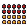 Picture of TMH 3/4 Inch Mount 10 pcs Amber + 10 pcs Red LED Clearance Bullet Side LED Marker Lights for Trailer Truck RV Car Bus Van (Pack of 20)