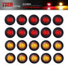 Picture of TMH 3/4 Inch Mount 10 pcs Amber + 10 pcs Red LED Clearance Bullet Side LED Marker Lights for Trailer Truck RV Car Bus Van (Pack of 20)