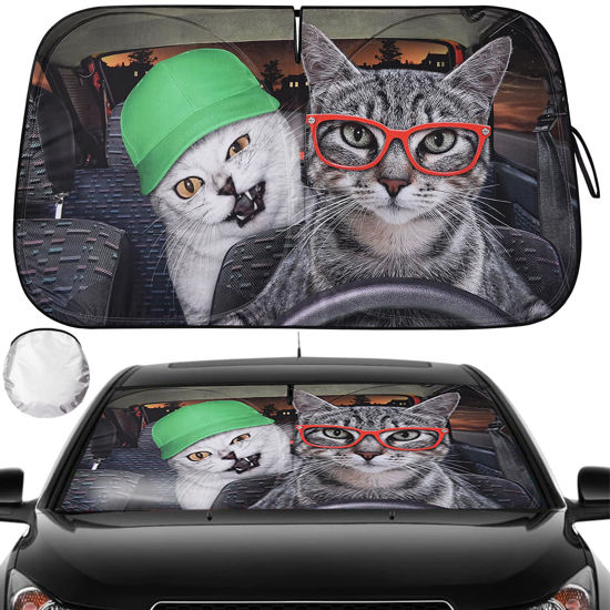 Picture of Windshield Sun Shade - Car Sun Shade Windshield, Cute Reflector Sunshade Offers Ultimate Protection for Car Interior