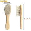 Picture of Molylove Baby Hair Brush with Wooden Handle and Comb Set for Newborns & Toddlers | Natural Soft Goat Bristles l Wood Comb l Purple Silicone Brush| Ideal for Cradle Cap (3 Piece)