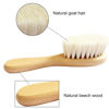 Picture of Molylove Baby Hair Brush with Wooden Handle and Comb Set for Newborns & Toddlers | Natural Soft Goat Bristles l Wood Comb l Purple Silicone Brush| Ideal for Cradle Cap (3 Piece)