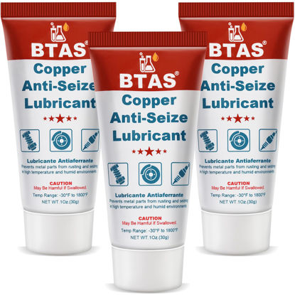 Picture of Brake Caliper Pin Grease Copper Anti-Seize Lubricant High Temp Corrosion Preventative for Battery Terminal Protector Electrical Connection Spark Plug Thread Bolts 1 oz 3 Pcs