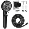 Picture of RV Shower Head with Hose, High Pressure 5 Mode Shower head Replacement, Shower Head for RV/Campers, Travel Trailer, Motorhome for Water Saving, Shower Head Holder and Hose, On Off Switch, Black