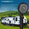 Picture of RV Shower Head with Hose, High Pressure 5 Mode Shower head Replacement, Shower Head for RV/Campers, Travel Trailer, Motorhome for Water Saving, Shower Head Holder and Hose, On Off Switch, Black