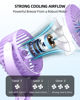 Picture of buywoo 3.5" Battery Powered Baby Stroller Cooling Fan, 3-Speed Rechargebale Tripod Fan with 360° Rotation, Quiet Portable Fan with LED Display, Great for Car Seat, Crib, Bike, Treadmill, Light Purple