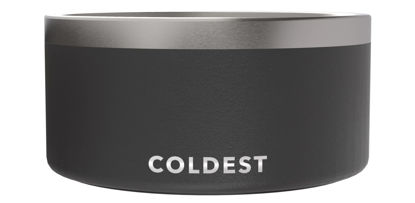 Picture of Coldest Dog Bowl - Anti Rust Metal & Non Slip Dog Bowls Large, Spill Proof Heavy Duty 3 Layers Insulated Dog Bowl - Food and Water Bowl for Dogs, Cats & Pets, Dishwasher Safe (200 oz, Stealth Black)