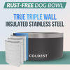 Picture of Coldest Dog Bowl - Anti Rust Metal & Non Slip Dog Bowls Large, Spill Proof Heavy Duty 3 Layers Insulated Dog Bowl - Food and Water Bowl for Dogs, Cats & Pets, Dishwasher Safe (200 oz, Stealth Black)