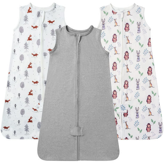 Picture of TotAha Sleep Sack 6-12 Months 3 Pack, Buttery Soft, Safe Wearable Blanket Baby Sleeping Bag with 2-Way Zipper for Girl Boy