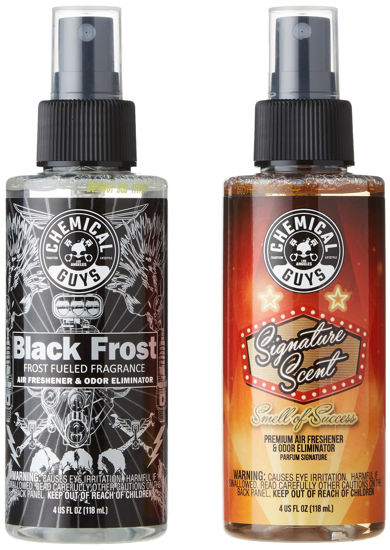 Picture of Chemical Guys AIR_302_04 Black Frost Scent and Signature Scent Combo Pack, Great for Cars, Trucks, SUVs, RVs, Home, Office & More (2-4 fl oz Items)