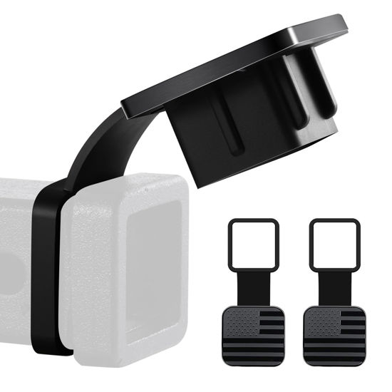 Picture of SINGARO 2 Inch Universal Flag Tow Hitch Covers, Trailer Hitch Cover Tube Plug Insert, Car Exterior Accessories, Receiver Tube Hitch Plug（2PCS American Flag）