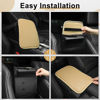 Picture of Amiss Auto Center Console Pad, Universal Waterproof Car Armrest Seat Box Cover, Car Interior Accessories, Breathable Leather Auto Armrest Cover Protector for Most Vehicle, SUV, Truck, Car (Beige)