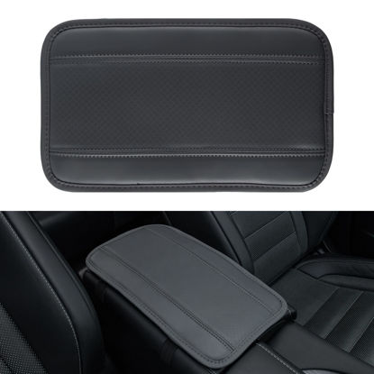 Picture of Amiss Car Center Console Pad, Universal Waterproof Car Armrest Seat Box Cover, PU Leather Auto Armrest Cover Protector，Vehicle Interior Accessories fits SUV/Truck/Car (Gray)