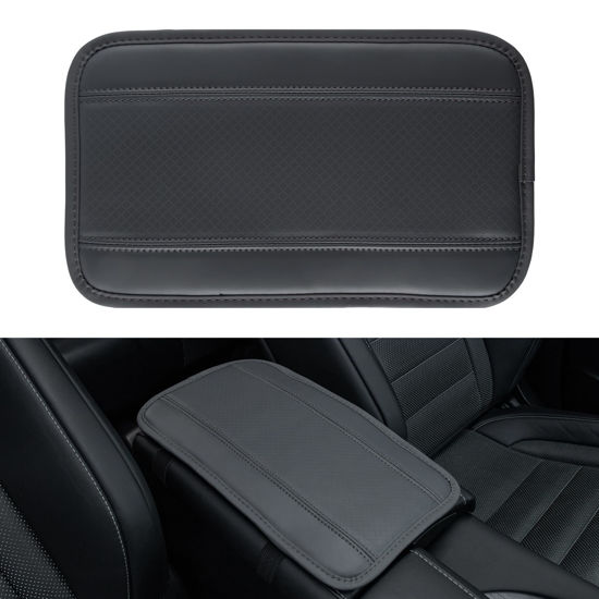 Picture of Amiss Car Center Console Pad, Universal Waterproof Car Armrest Seat Box Cover, PU Leather Auto Armrest Cover Protector，Vehicle Interior Accessories fits SUV/Truck/Car (Gray)