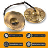 Picture of Boao Tibetan Tingsha Cymbals Meditation Chime Bells with Tibetan Drawstring Cloth Bag, 6.3 cm Meditation Chime Bells, for Percussion Instrument(Om Mane Padme Hum Symbols Embossed)